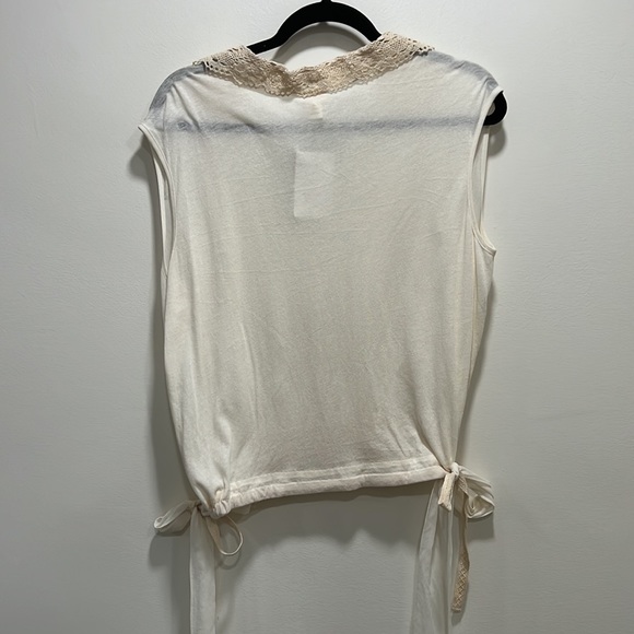 Anthropologie/Tiny Brand Ivory Lace Crochet Sleeveless Top, Size Small - Picture 4 of 10